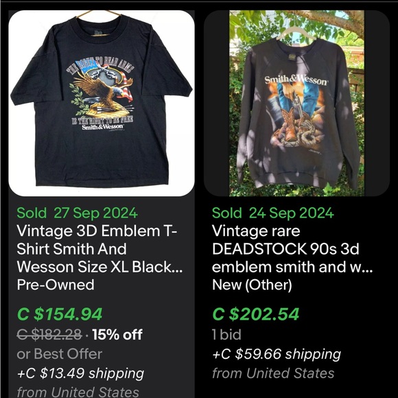 Vintage Smith & Wesson 3D Emblem T-Shirt / Delta / XL / 1992 - Picture 9 of 10